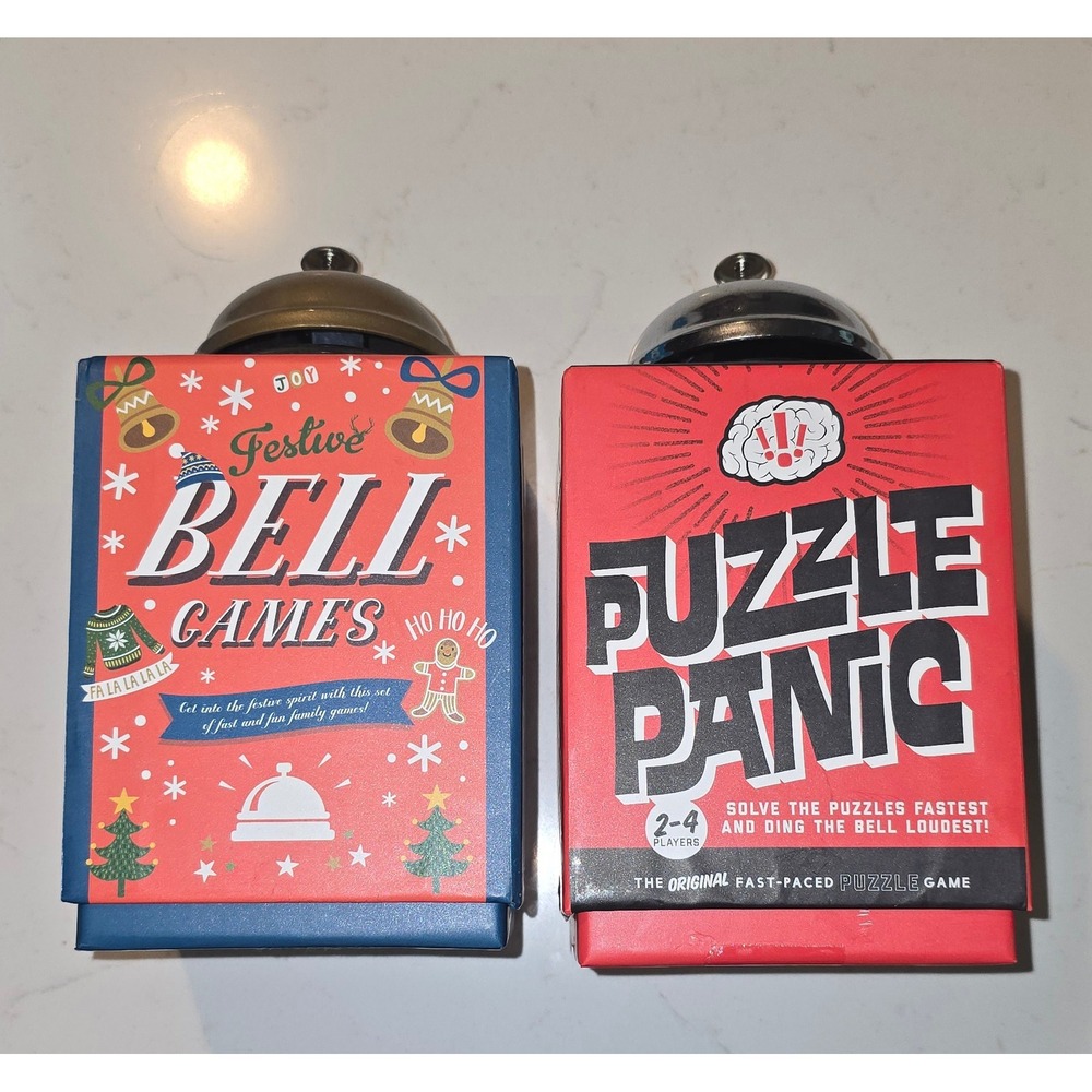 Festive Bell Games and Puzzle Panic Fast-Paced Family Board Game Set of 2